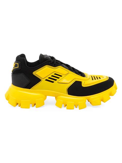 yellow and black prada shoes|black women's prada sneakers.